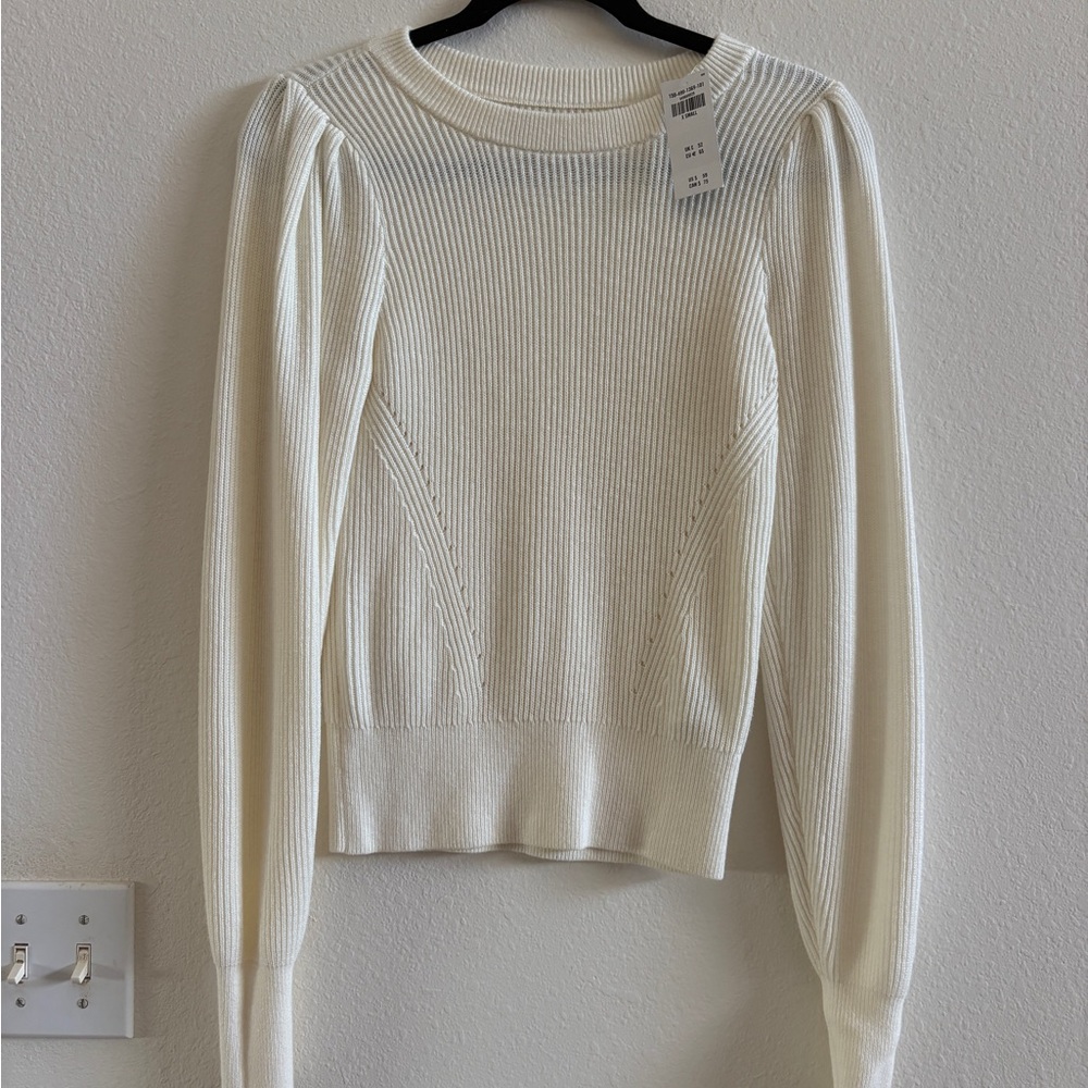 NWT Abercrombie & Fitch White Ribbed Sweater